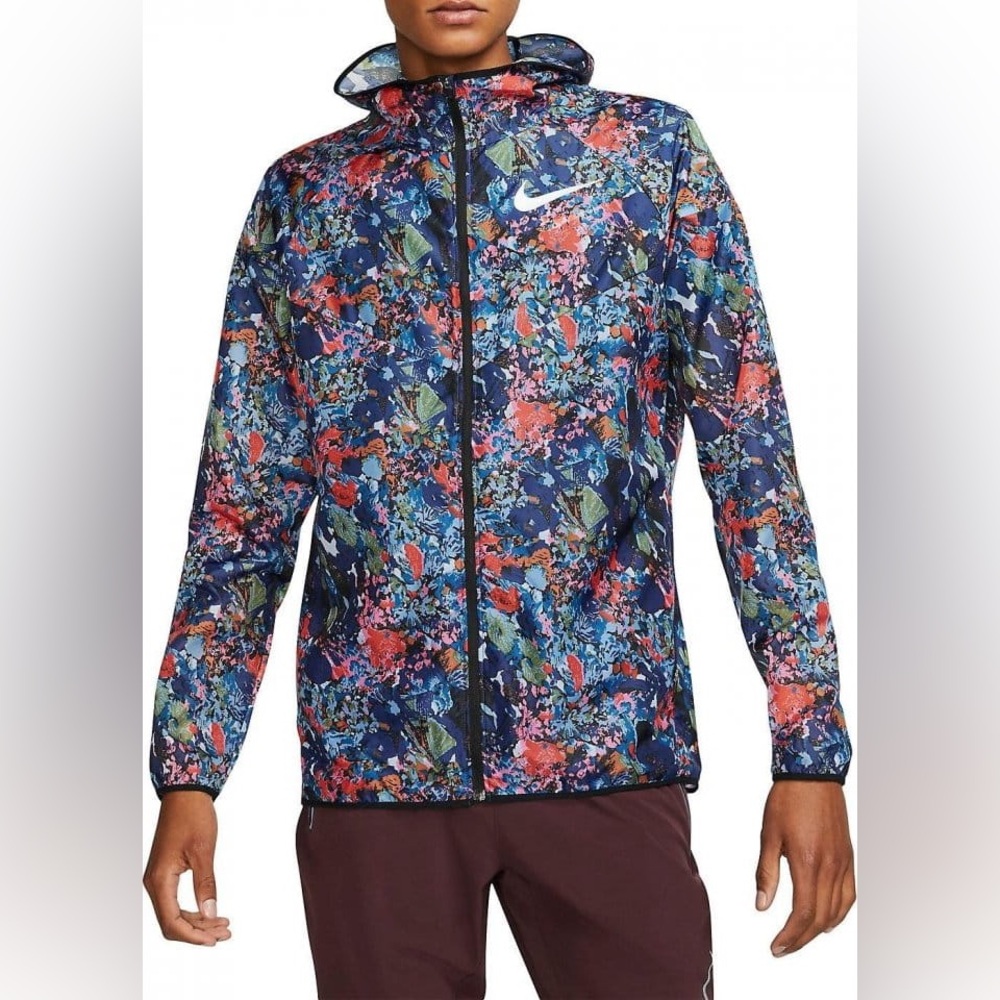 Nike Patterned Running Jacket Size Medium - image 1